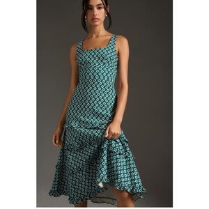 NWOT Anthropologie Blythe Square Neck Tiered Dress Size XL